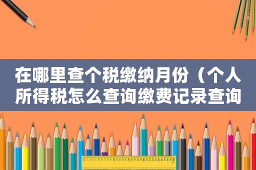 在哪里查個(gè)稅繳納月份（個(gè)人所得稅怎么查詢繳費(fèi)記錄查詢當(dāng)月）