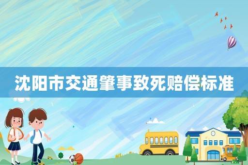 沈陽市交通肇事致死賠償標(biāo)準(zhǔn)