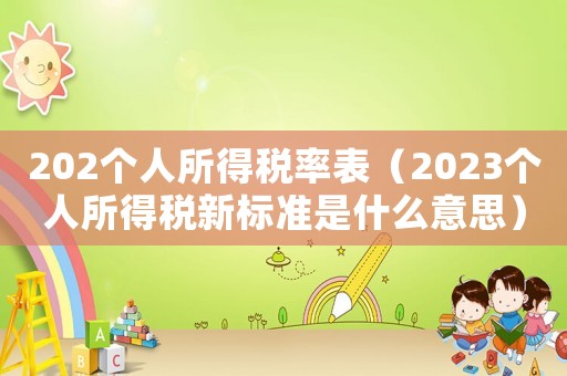 202個(gè)人所得稅率表（2023個(gè)人所得稅新標(biāo)準(zhǔn)是什么意思）