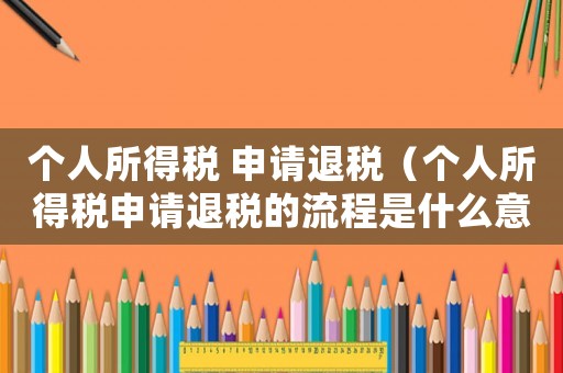 個(gè)人所得稅 申請退稅（個(gè)人所得稅申請退稅的流程是什么意思）