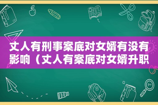 丈人有刑事案底對(duì)女婿有沒(méi)有影響（丈人有案底對(duì)女婿升職有沒(méi)有影響）