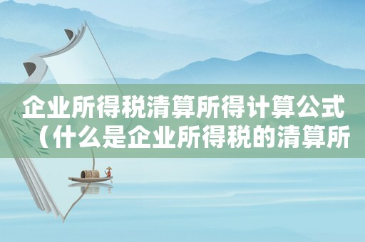 企業(yè)所得稅清算所得計算公式（什么是企業(yè)所得稅的清算所得項目）