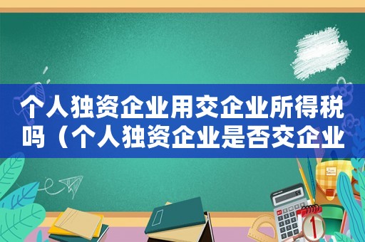 個(gè)人獨(dú)資企業(yè)用交企業(yè)所得稅嗎（個(gè)人獨(dú)資企業(yè)是否交企業(yè)所得稅呢）