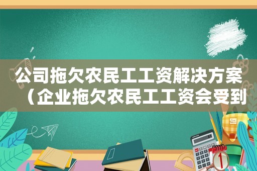 公司拖欠農(nóng)民工工資解決方案（企業(yè)拖欠農(nóng)民工工資會受到什么懲罰）
