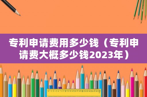專利申請費(fèi)用多少錢（專利申請費(fèi)大概多少錢2023年）