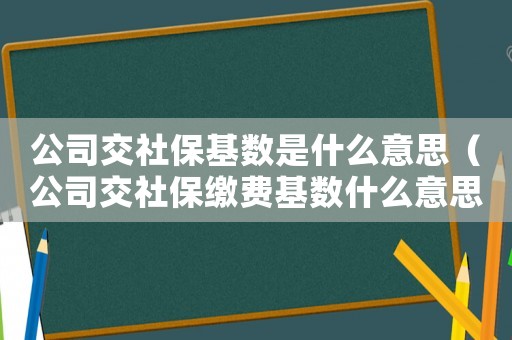 公司交社保基數(shù)是什么意思（公司交社保繳費(fèi)基數(shù)什么意思）