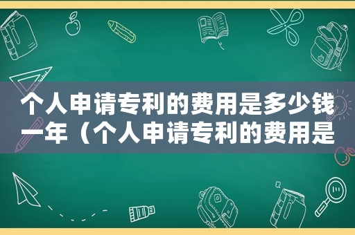 個人申請專利的費用是多少錢一年（個人申請專利的費用是多少錢）