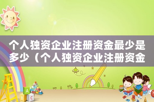個(gè)人獨(dú)資企業(yè)注冊資金最少是多少（個(gè)人獨(dú)資企業(yè)注冊資金要求是多少合適）