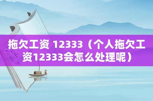 拖欠工資 12333（個人拖欠工資12333會怎么處理呢）