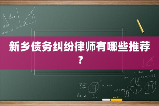 新鄉(xiāng)債務(wù)糾紛律師有哪些推薦？