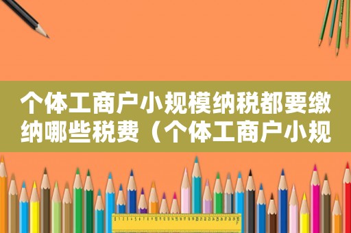 個體工商戶小規(guī)模納稅都要繳納哪些稅費（個體工商戶小規(guī)模納稅都要繳納哪些稅）