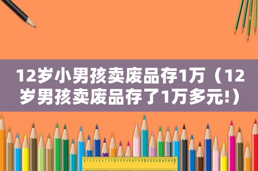 12歲小男孩賣廢品存1萬（12歲男孩賣廢品存了1萬多元!）