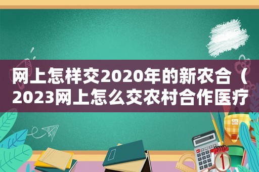 網(wǎng)上怎樣交2020年的新農(nóng)合（2023網(wǎng)上怎么交農(nóng)村合作醫(yī)療呢）