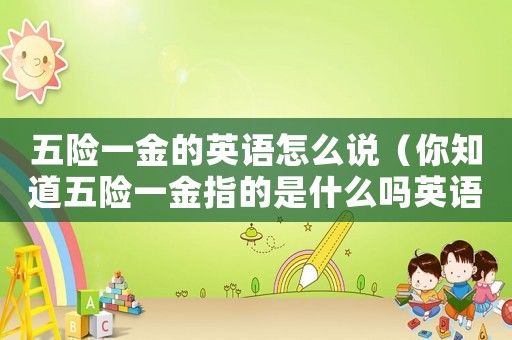 五險一金的英語怎么說（你知道五險一金指的是什么嗎英語）
