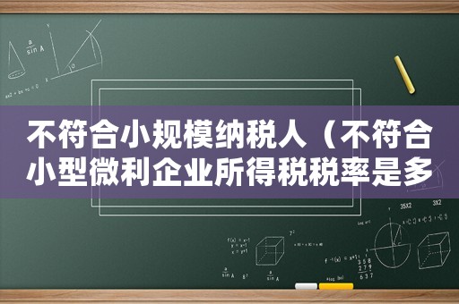 不符合小規(guī)模納稅人（不符合小型微利企業(yè)所得稅稅率是多少）
