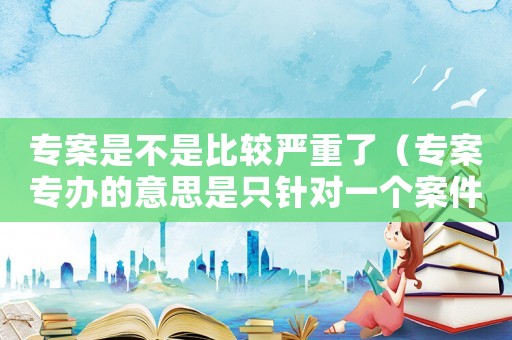 專案是不是比較嚴(yán)重了（專案專辦的意思是只針對(duì)一個(gè)案件嗎）