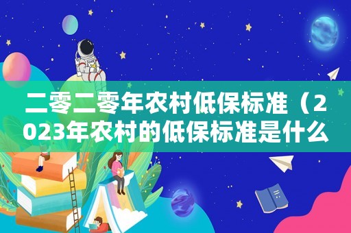 二零二零年農(nóng)村低保標(biāo)準(zhǔn)（2023年農(nóng)村的低保標(biāo)準(zhǔn)是什么樣的）