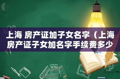 上海 房產(chǎn)證加子女名字（上海房產(chǎn)證子女加名字手續(xù)費(fèi)多少）
