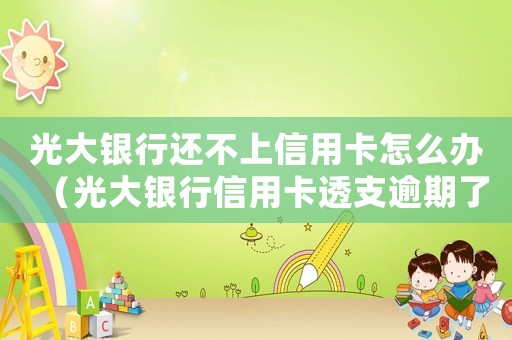 光大銀行還不上信用卡怎么辦（光大銀行信用卡透支逾期了怎么辦啊）
