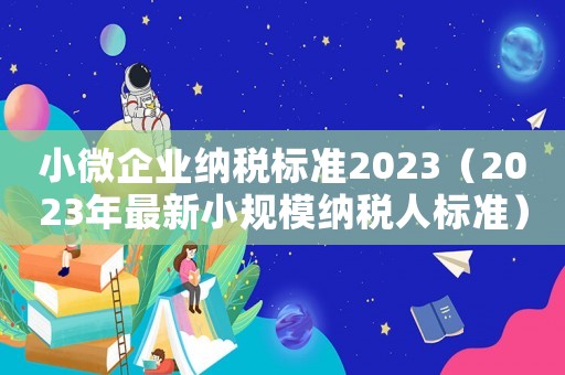 小微企業(yè)納稅標(biāo)準(zhǔn)2023（2023年最新小規(guī)模納稅人標(biāo)準(zhǔn)）