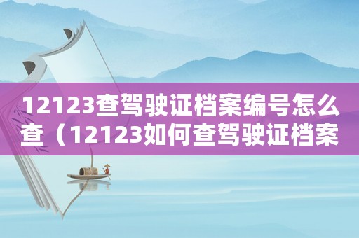 12123查駕駛證檔案編號(hào)怎么查（12123如何查駕駛證檔案編號(hào)）