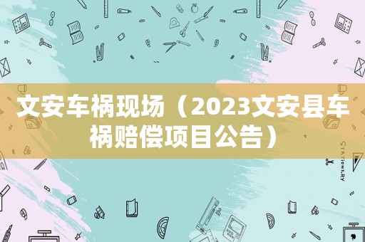 文安車禍現(xiàn)場(chǎng)（2023文安縣車禍賠償項(xiàng)目公告）