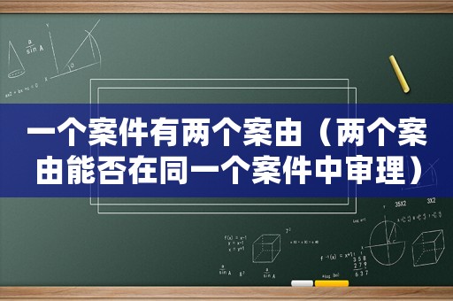 一個(gè)案件有兩個(gè)案由（兩個(gè)案由能否在同一個(gè)案件中審理）