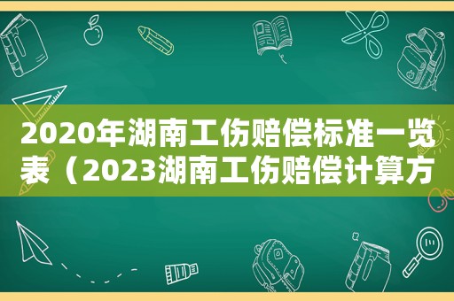 2020年湖南工傷賠償標準一覽表（2023湖南工傷賠償計算方式及標準）