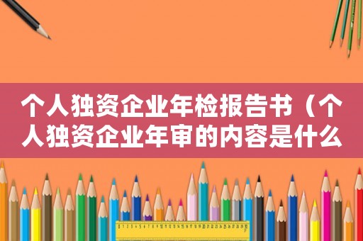 個(gè)人獨(dú)資企業(yè)年檢報(bào)告書（個(gè)人獨(dú)資企業(yè)年審的內(nèi)容是什么意思）