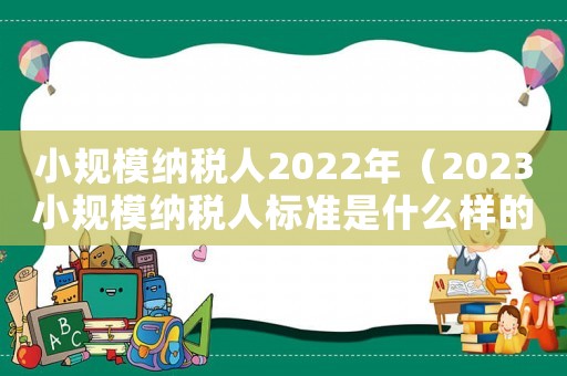 小規(guī)模納稅人2022年（2023小規(guī)模納稅人標(biāo)準(zhǔn)是什么樣的）