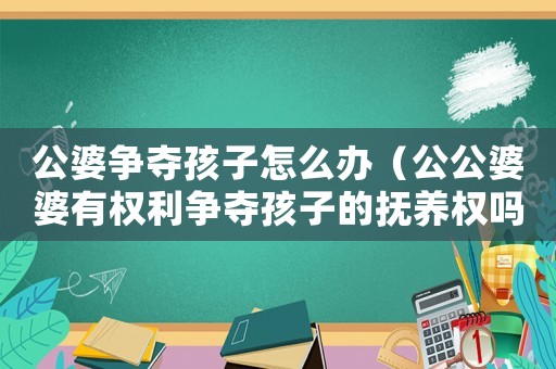 公婆爭(zhēng)奪孩子怎么辦（公公婆婆有權(quán)利爭(zhēng)奪孩子的撫養(yǎng)權(quán)嗎?）