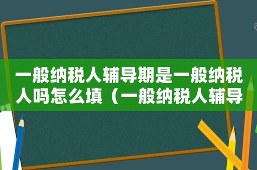 一般納稅人輔導(dǎo)期是一般納稅人嗎怎么填（一般納稅人輔導(dǎo)期是一般納稅人嗎）