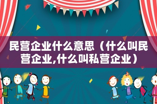 民營企業(yè)什么意思（什么叫民營企業(yè),什么叫私營企業(yè)）