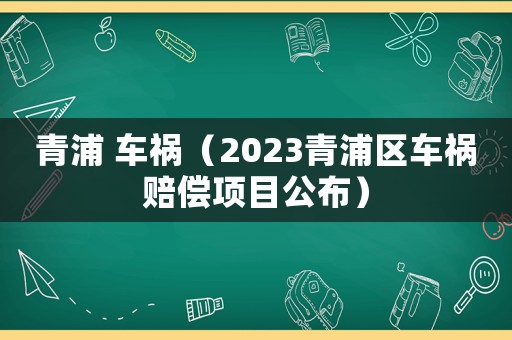青浦 車禍（2023青浦區(qū)車禍賠償項(xiàng)目公布）