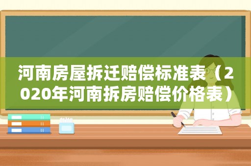 河南房屋拆遷賠償標(biāo)準(zhǔn)表（2020年河南拆房賠償價(jià)格表）