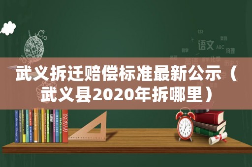 武義拆遷賠償標(biāo)準(zhǔn)最新公示（武義縣2020年拆哪里）