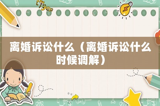 離婚訴訟什么（離婚訴訟什么時候調(diào)解）