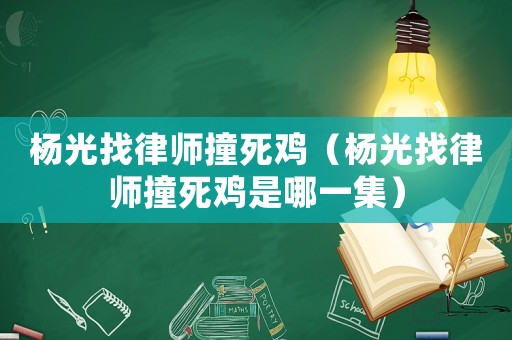 楊光找律師撞死雞（楊光找律師撞死雞是哪一集）