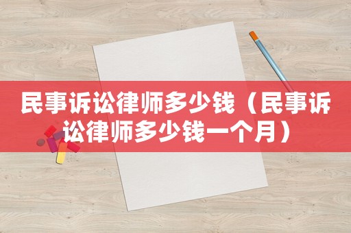 民事訴訟律師多少錢（民事訴訟律師多少錢一個月）