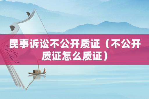 民事訴訟不公開質(zhì)證（不公開質(zhì)證怎么質(zhì)證）