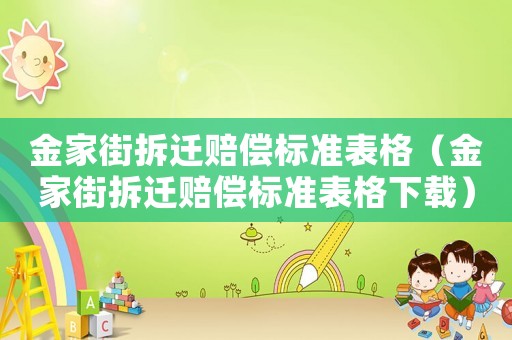 金家街拆遷賠償標(biāo)準(zhǔn)表格（金家街拆遷賠償標(biāo)準(zhǔn)表格下載）