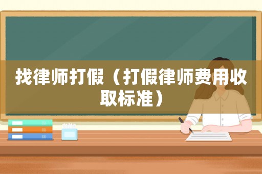 找律師打假（打假律師費(fèi)用收取標(biāo)準(zhǔn)）