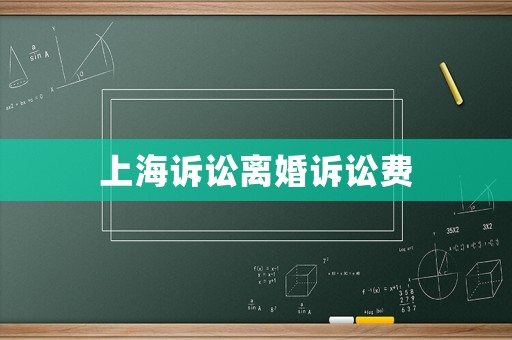 上海訴訟離婚訴訟費(fèi)