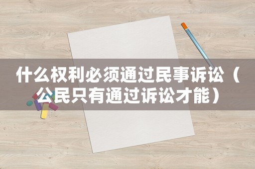什么權(quán)利必須通過(guò)民事訴訟（公民只有通過(guò)訴訟才能）