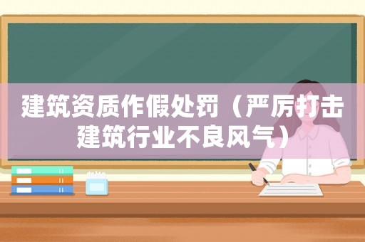 建筑資質(zhì)作假處罰（嚴(yán)厲打擊建筑行業(yè)不良風(fēng)氣）