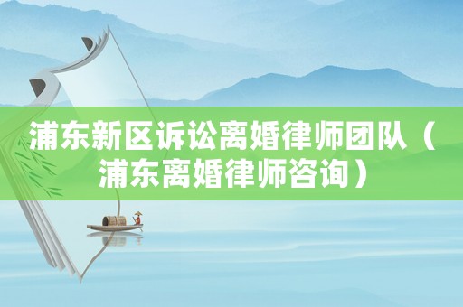 浦東新區(qū)訴訟離婚律師團隊（浦東離婚律師咨詢）