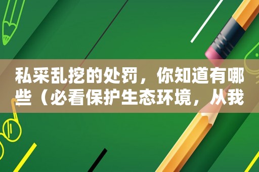 私采亂挖的處罰，你知道有哪些（必看保護(hù)生態(tài)環(huán)境，從我做起）