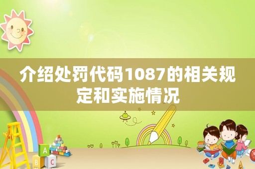 介紹處罰代碼1087的相關規(guī)定和實施情況