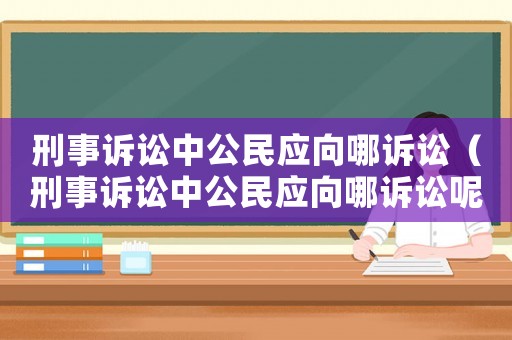 刑事訴訟中公民應(yīng)向哪訴訟（刑事訴訟中公民應(yīng)向哪訴訟呢）