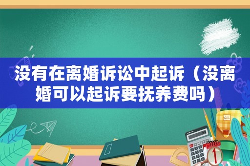 沒有在離婚訴訟中起訴（沒離婚可以起訴要撫養(yǎng)費(fèi)嗎）